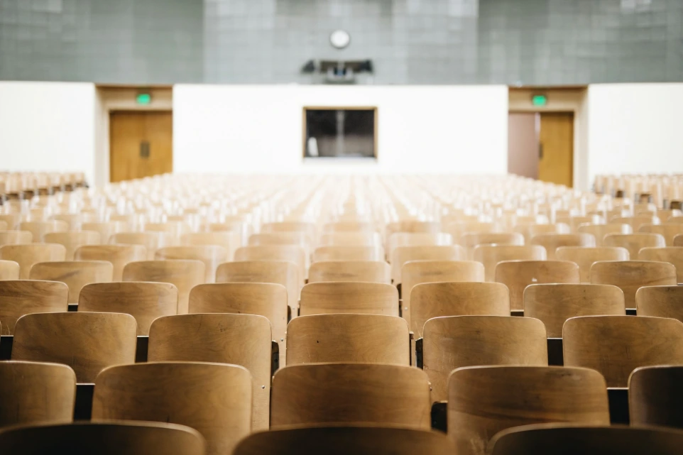 empty chairs in theater hall